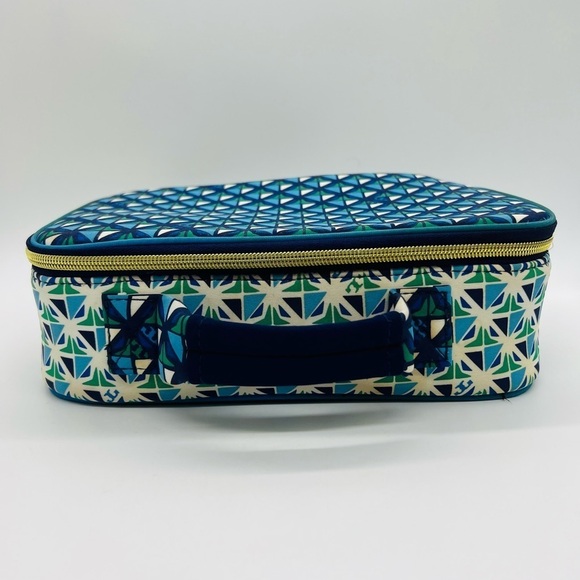 TORY BURCH TARGET BLUE GEOMETRIC STYLE ZIPPERED LUNCHBOX - Picture 7 of 15